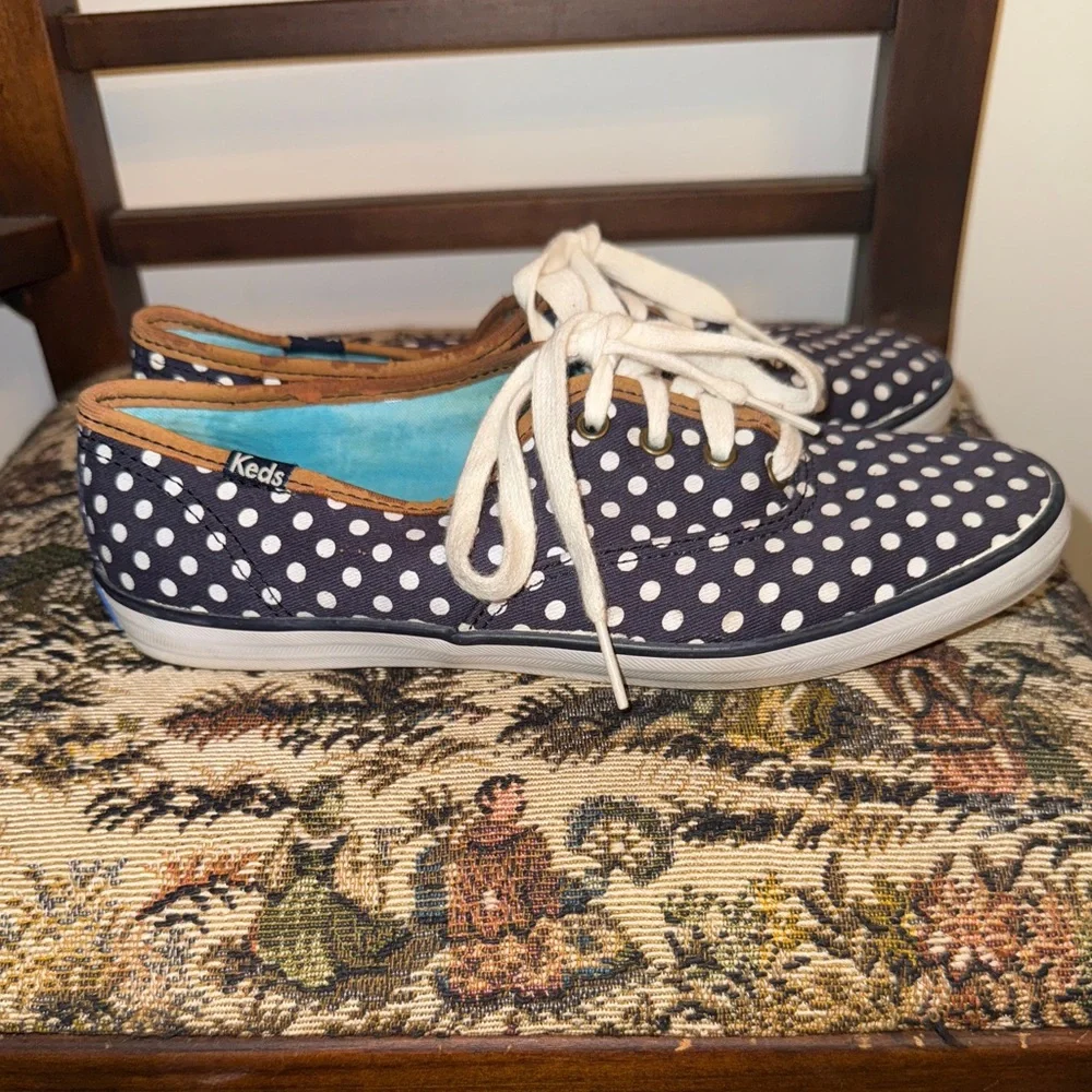 👟 Women’s Keds Champion Polka Dot Sneakers | Navy & White | Size 6.5